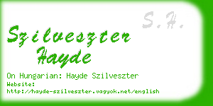 szilveszter hayde business card